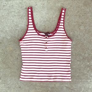 red and white striped crop tank